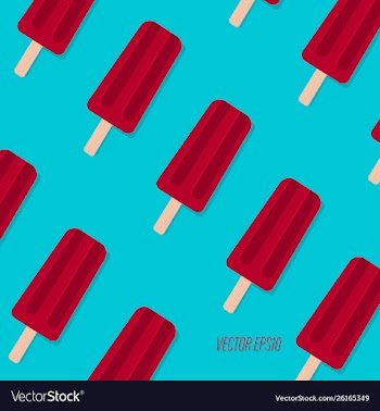 Cranberry popsicles on a blue scene vector image