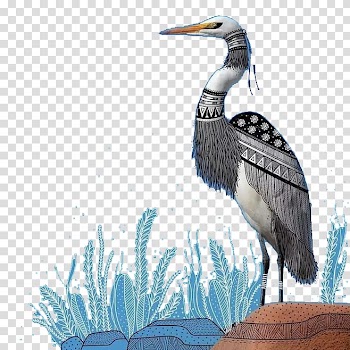 Crane Bird Icon, Simple black and white pattern crane transparent background PNG clipart