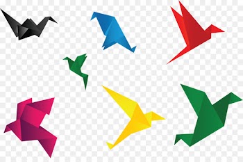 Crane Bird Paper Origami Icon - Origami,Paper cranes,Color paper cranes 