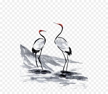 Crane Water bird Beak Wader - Watercolor Crane 