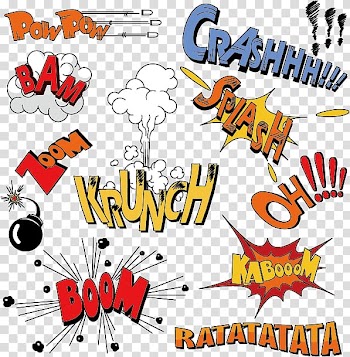 Crassh, booom, bam, powpow text illustration, Explosion pattern transparent background PNG clipart