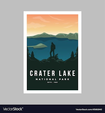 crater lake national park poster