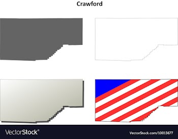 Crawford Map Icon Set vector image
