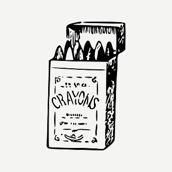 Crayons box clipart, vintage object | Free PSD Illustration - rawpixel