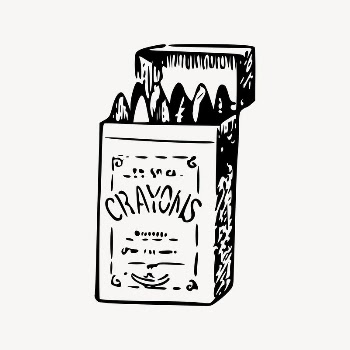 Crayons box drawing, vintage object | Free Vector Illustration - rawpixel