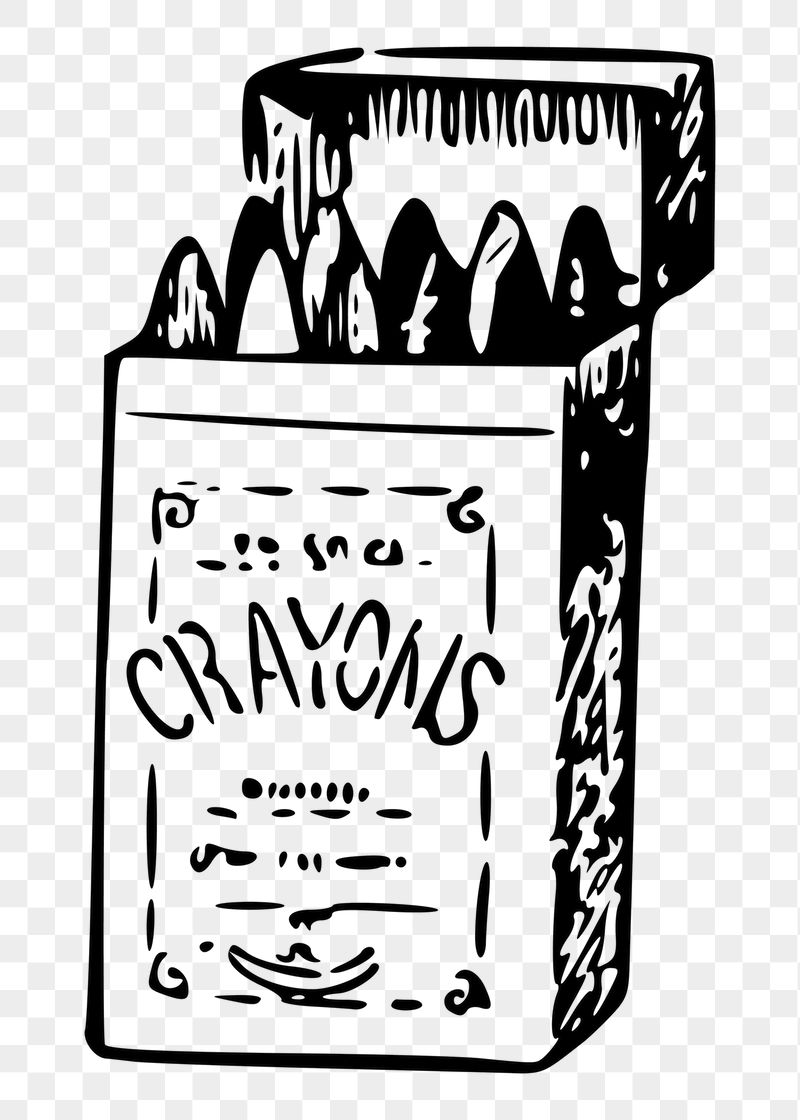 Crayons box png sticker, vintage | Free PNG - rawpixel