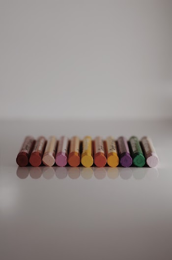 Crayons on White Surface