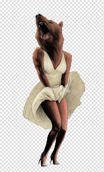 Crazy Animals s, bear in white dress illustration transparent background PNG clipart