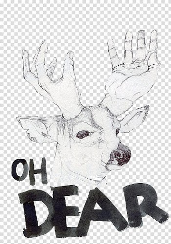 Crazy Animals s, dear sketch with text overlay transparent background PNG clipart