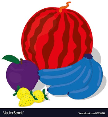 crazy color fruits still life art