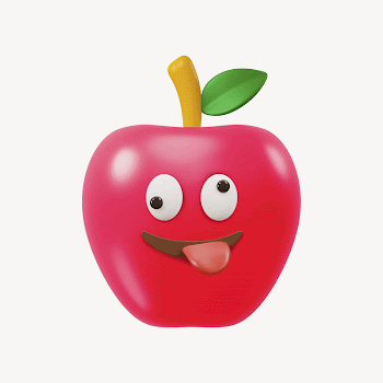 Crazy face apple, 3D rendering | Free Photo - rawpixel