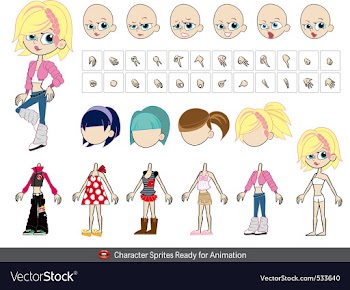 Crazy talk animator girl vector image