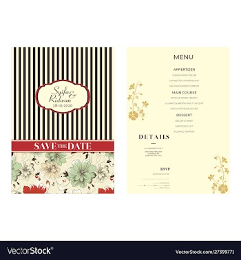 Cream background wedding invitation vector image