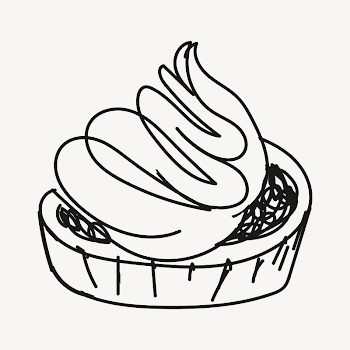 Cream tart, bakery pastry doodle | Free Photo Illustration - rawpixel