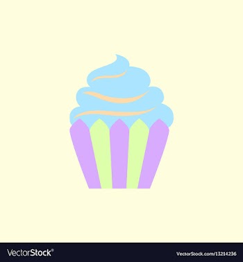 Creamy cupcake vector image