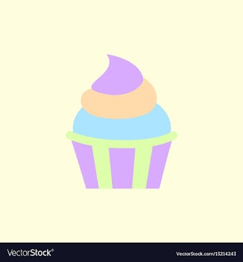 Creamy cupcake vector image