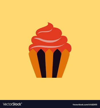 Creamy cupcake vector image