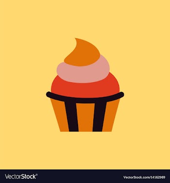 Creamy cupcake vector image