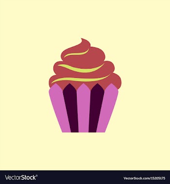 Creamy cupcake vector image