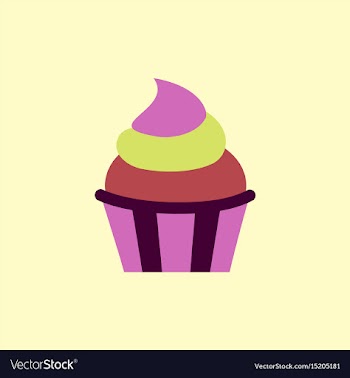 Creamy cupcake vector image