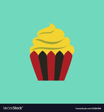 Creamy cupcake vector image