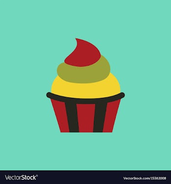 Creamy cupcake vector image