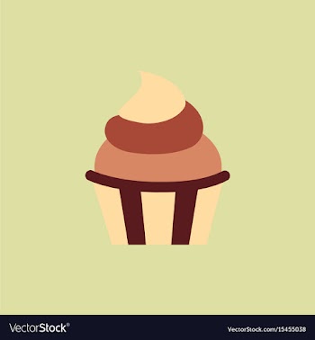 Creamy cupcake vector image