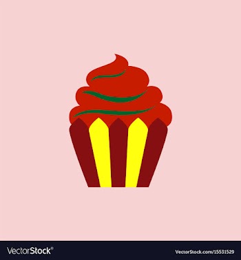 Creamy cupcake vector image