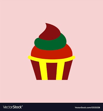 Creamy cupcake vector image