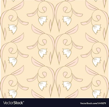 Creamy seamless floral pattern vector image