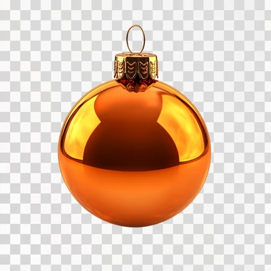 create an image of an orange colored Christmas bauble, isola