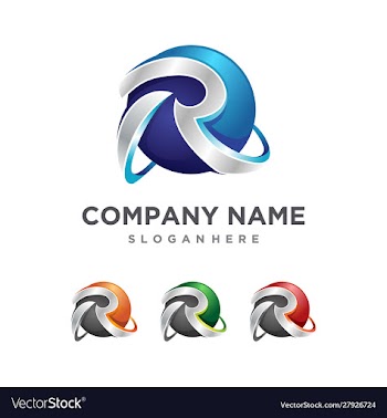 Creative 3d abstract letter r logo design vector image