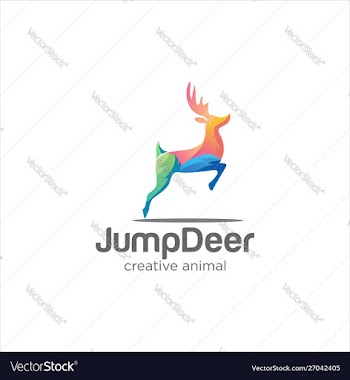 Creative abstract colorful deer logo icon design vector image