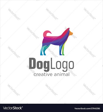 Creative abstract colorful dog logo icon design vector image