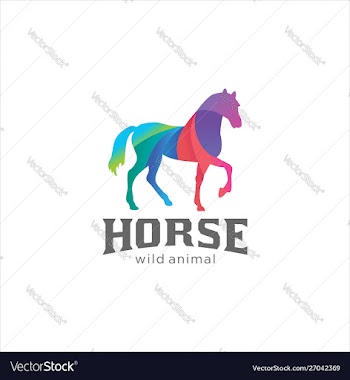 Creative abstract colorful horse logo icon design vector image
