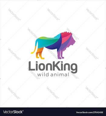 Creative abstract colorful lion logo icon design vector image