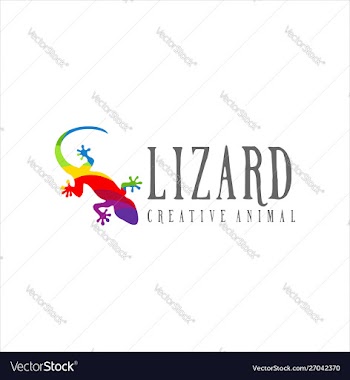 Creative abstract colorful lizard logo icon design vector image