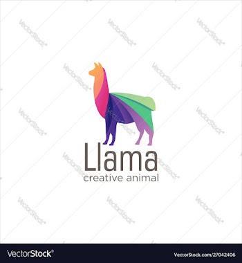 Creative abstract colorful llama logo icon design vector image