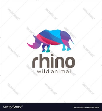 Creative abstract colorful rhino logo icon design vector image