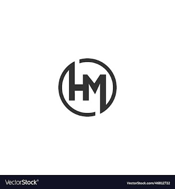 creative abstract letter hm logo design