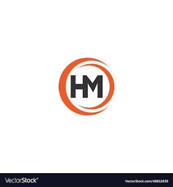 creative abstract letter hm logo design