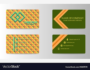 Creative and clean double sided business card vector image