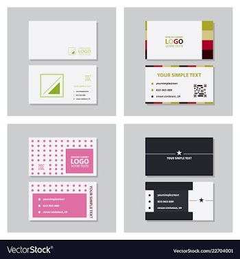 Creative and clean double-sided business card vector image