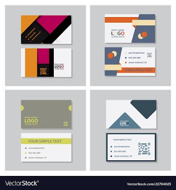 Creative and clean double-sided business card vector image