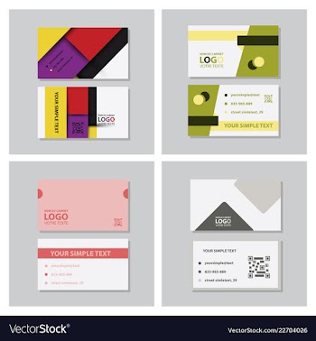 Creative and clean double-sided business card vector image