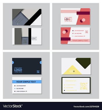 Creative and clean double-sided business card vector image