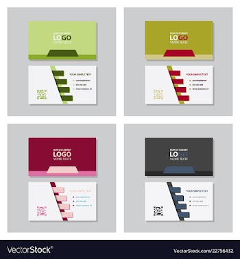 Creative and clean double-sided business card vector image
