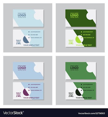 Creative and clean double-sided business card vector image