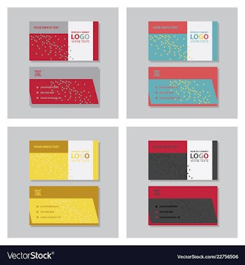 Creative and clean double-sided business card vector image