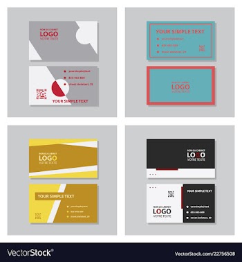 Creative and clean double-sided business card vector image